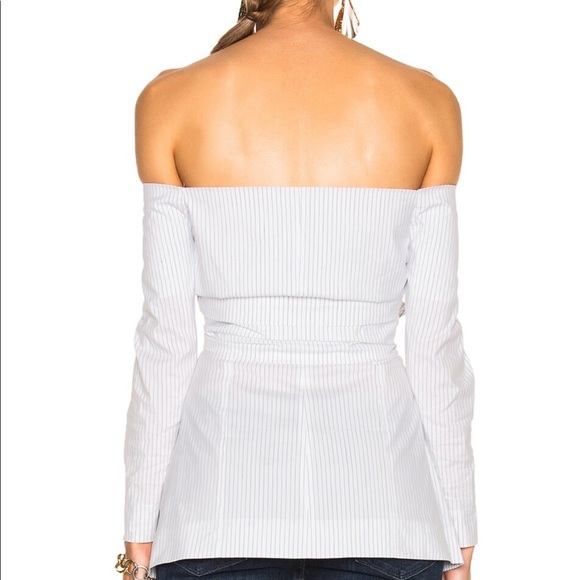 ISA ARFEN Stripped double knot off shoulder shirt - Picture 4 of 6